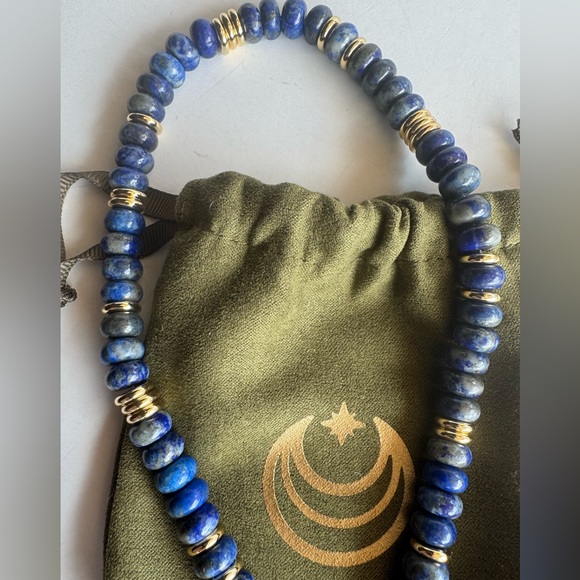 Jane Win Gumdrop Beaded Necklace in Lapis - Picture 7 of 9